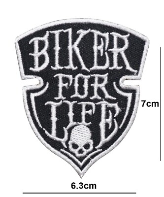 #ad Biker For Life Patch Iron or Sew On Embroidered Motorbike Badge applique logo GBP 2.99