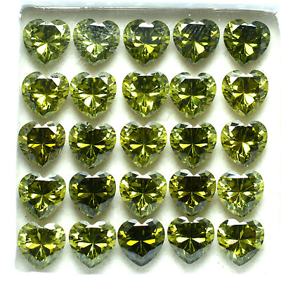 #ad 51 Pcs Natural Sapphire CERTIFIED Gemstone Lot Green Heart Shape 6x6 Size LOT $57.55