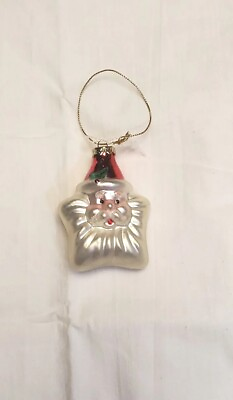 #ad Vintage 3quot; Santa Molded Blown Glass Christmas Ornament Hand Painted Decorated $6.00