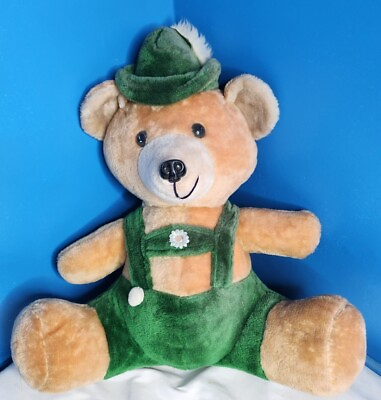 #ad Broadway Toys Large Teddy Bear Stuffed Animal Green Lederhosen Oktoberfest $38.99
