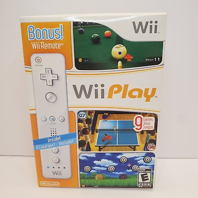 #ad Wii Play Nintendo Wii Game Big Box With Bonus Wii Remote Controller $28.95