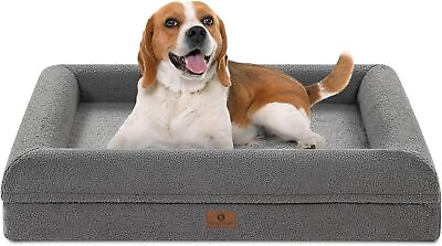 #ad Loeysu Large Dog BedsMemory Foam Orthopedic Bed Large 36*27*6inch Grey $65.54
