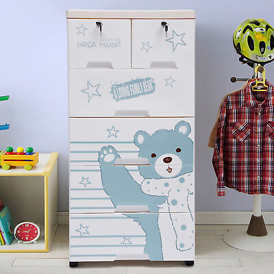 #ad Polar Bear Closet Drawers Tall Dresser Organizer for Playroom Bedroom Furniture $105.73