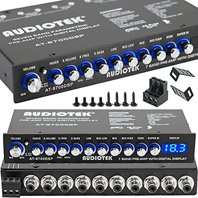 #ad 8700DSP 1 2 Din 7 Band Car Audio Equalizer EQ Front Rear Sub Output Up to... $73.27