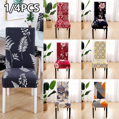 #ad 1 4pcs Universal Stretch Elastic Dining Chair Cover Spandex Slipcover Home Decor $4.06