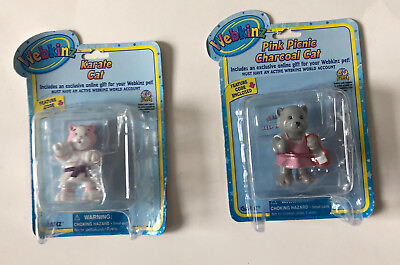 #ad Webkinz Ganz Pink Charcoal Cat and Karate Cat W Online Codes inside New Sealed C $17.99