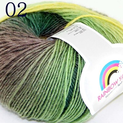 #ad AIPYARN 1BallsX50gr Hand Shawls Rainbow Cashmere Wool Knitting Crochet Yarn 02 C $7.49