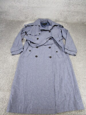 #ad Banana Republic Coat Womens Xs Linen Blend Classic Trench Blue $64.99