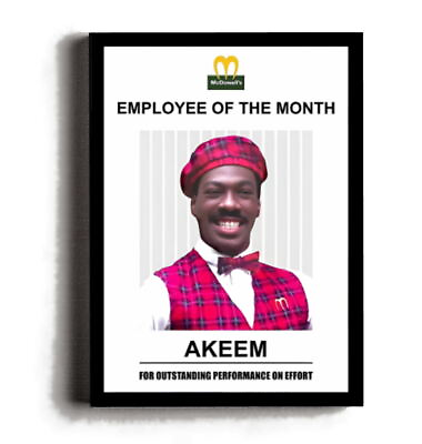 #ad Framed Coming To America Akeem Employee of the month Photo Eddie Murphy. QUALITY $19.99