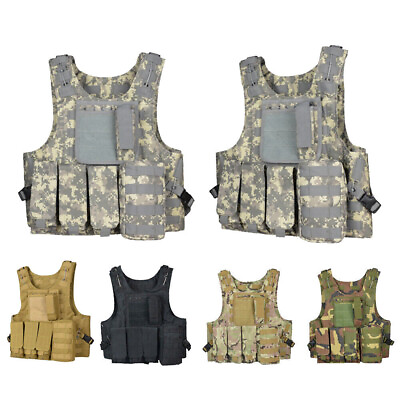#ad Molle Combat Assault Plate Carrier Camo Hunting Army Vest Military Tactical Vest $45.99