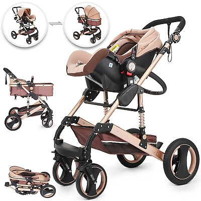 #ad Buggy Infant Travel 3 In 1 Pushchair Foldable Luxury Baby Stroller With Car Seat $666.66