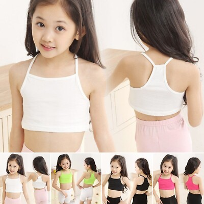 #ad 1pc Kids Girls Cotton Suspender Top Navel Exposed Tight Top Underwear 110 140 $7.99