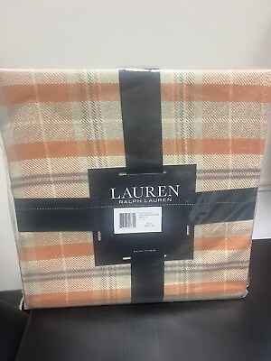 #ad Ralph Lauren Middlebrook Brown Orange rust Tan Plaid Throw Blanket 54”x72” $67.50