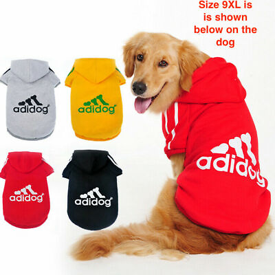 #ad Dog Shirt Adidog Dog SweatShirt Clothes Warm Hoodie Coat Hooded Sweatshirt NEW $7.99