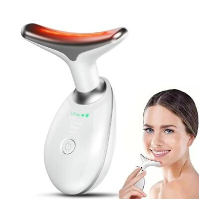 #ad Spring Facial and Neck Massager 3 color LED Tool for Vibration and Heating $13.09