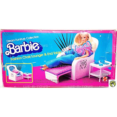 #ad Barbie Dream Furniture Collection Fashion Chair Lounger amp; End Table 1983 Mattel $55.97