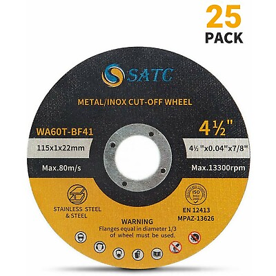 #ad #ad 25 Pack 4 1 2quot; .040quot; Cut off Wheels Cutting Discs For Stainless Steel amp; Metal US $22.99