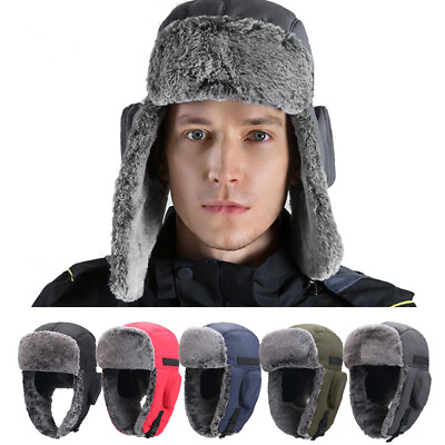 #ad Winter Warmer Fleece Hat Windproof Snow Ski Hat Cap with Earmuffs for Men Women $13.99