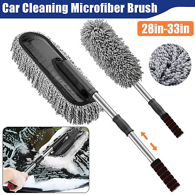 Large Car Auto Cleaning Duster Home Wax Treated Brush Air Microfiber Pads Handle $15.98