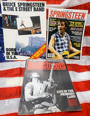#ad BRUCE SPRINGSTEEN LOT BORN IN USA TOUR Program 1984 TRIBUTE BOOK amp; B.STREETS $29.00