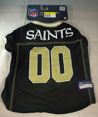 Licensed NFL New Orleans Saints Team Jersey Black Pet Dog Large Breed L $16.02