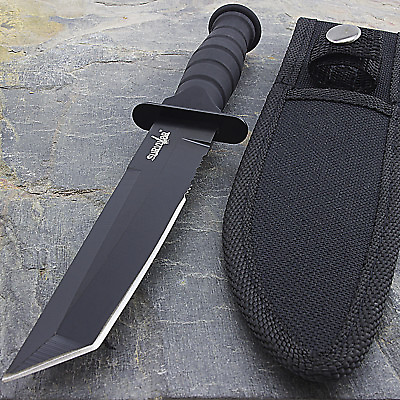 #ad 7.5quot; MILITARY TACTICAL TANTO COMBAT KNIFE w SHEATH Survival Hunting Fixed Blade $8.95