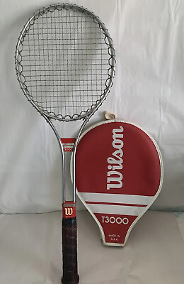 #ad Tennis Wilson T3000 Metal Tennis Racket Racquet cover 1970 Vintage Made In USA $29.00
