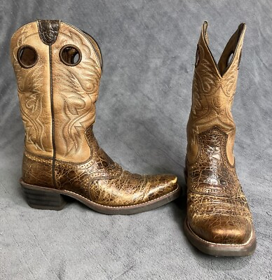 #ad Ariat Boots Men#x27;s 8.5 D Heritage Roughstock Cowboy Western Leather Exotic PRINT $71.92