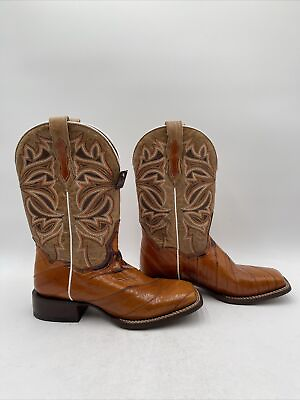 #ad Dan Post Women#x27;s Peanut Exotic Eel Western Boot Wood Brown Tan Size 8.5M $157.49