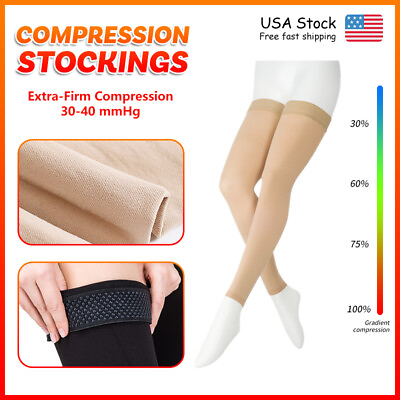 #ad Compression Leg Calf Long Sleeve Support 30 40 mmHg Medical Varicose 1 Pair Hose $28.91