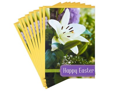 #ad NEW Pack of 8 Hallmark Easter Greeting Cards amp; Envelopes SPRING WHITE LILY $8.99