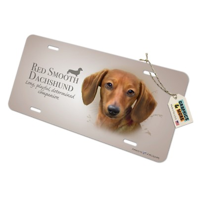 #ad Red Smooth Dachshund Wiener Dog Breed Novelty Metal Vanity Tag License Plate $8.99