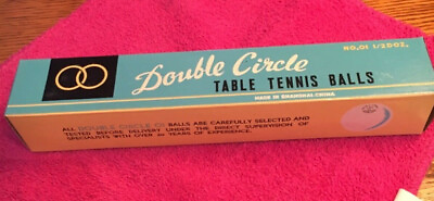 #ad Vintage Double Circle Table Tennis Ping Pong Balls. Original Box New Old Stock $10.99