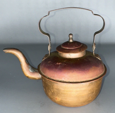 #ad Vintage 6quot; Miniature Copper Metal Tea Pot Kettle $28.00