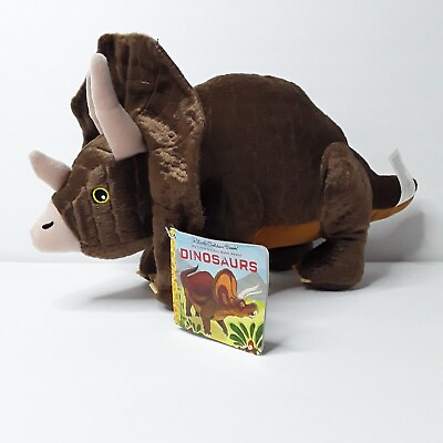 #ad Kohl#x27;s Triceratops Dinosaur Plush 14quot; Brown Stuffed Animal NWT Golden Book $14.99