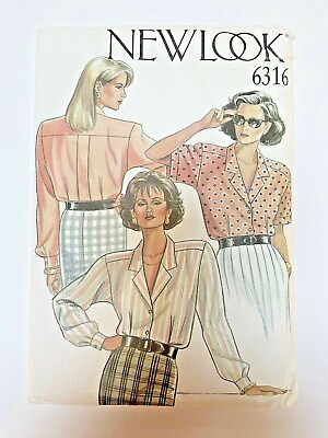 #ad New Look #6316 Pattern Misses LS SS Blouse Sizes 8 18 New Uncut VTG 1991 $11.99