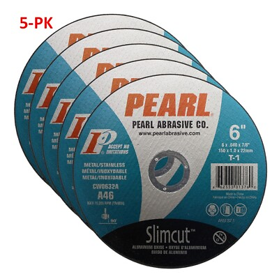 #ad 5 PK Pearl Abrasive CW0632A Slimcut 40 Cut off Wheel 6 x .040 x 7 8 US Seller $28.99