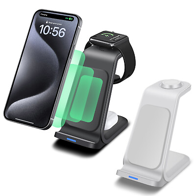 #ad 3In1 15W Wireless Charger Station Dock For Apple Watch iPhone 15 14 13 12 11 XS $15.99