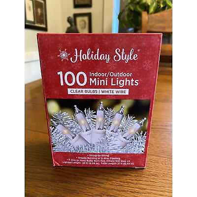 #ad Holiday Style 100 Clear Mini Lights White Wire Christmas Bedroom Backyard NEW $6.85