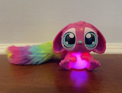 #ad Lil#x27; Gleemerz Babies Mini Interactive Pet Toy Pink With Rainbow Furry Tail $9.88