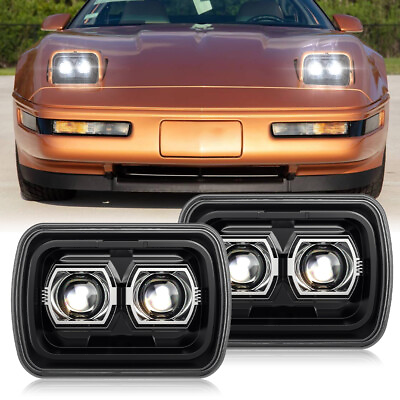 #ad Pair New Lights For Chevy Corvette 1984 1996 5X7quot; 7X6 LED Headlights Hi Lo Lamp $69.99