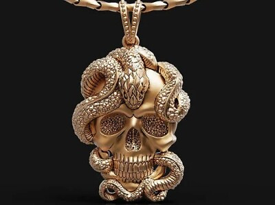 Amazing Unique Halloween Pendant 925 Sterling Silver 14K Rose Gold Plated Silver $161.99