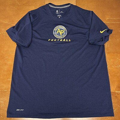 #ad Green Bay Packers Shirt Mens XL Blue Short Sleeve Dri Fit NFL Football Nike $25.95