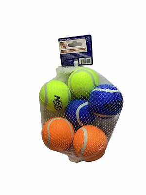 #ad NERF Dog Squeak Tennis Balls 6 Pack Springtime Colors $17.99