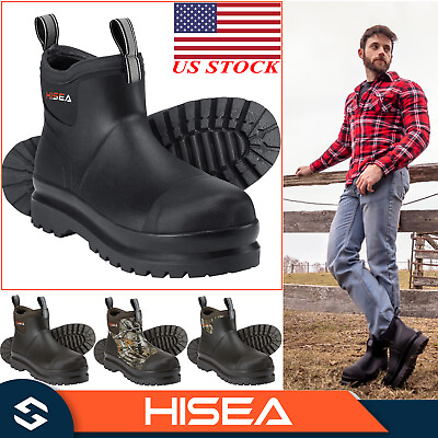HISEA Men Boots Chelsea Waterproof Insulated Boots Rain Snow Chore Working Boots $51.99