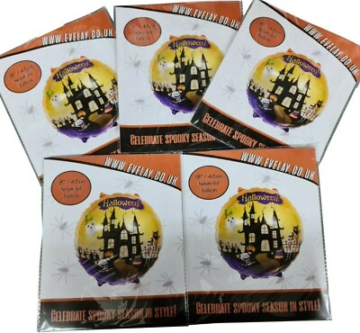 #ad 5 x 18quot; Halloween Foil Helium Party Balloon job lot HAUNTED HOUSE GBP 3.99