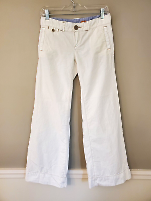 #ad Pilcro Anthropologie Womens Wide Leg White Jeans Cotton Pants Size 26 $28.50