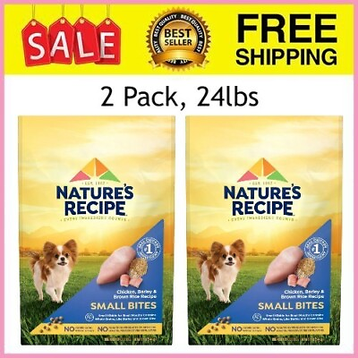 #ad Nature′s Recipe Small Breed Dry Dog Food Small Bites Chicken Barley 12 lb Bag $38.22