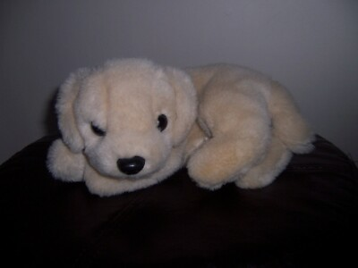 #ad 1995 TY Classic Bean Plush 12 Inch Long Puppy Dog Stuffed Animal Cream Muffin $33.03