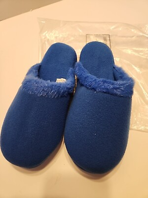 #ad Womens Blue Med Plush Memory Foam Slippers Size 8 $6.50